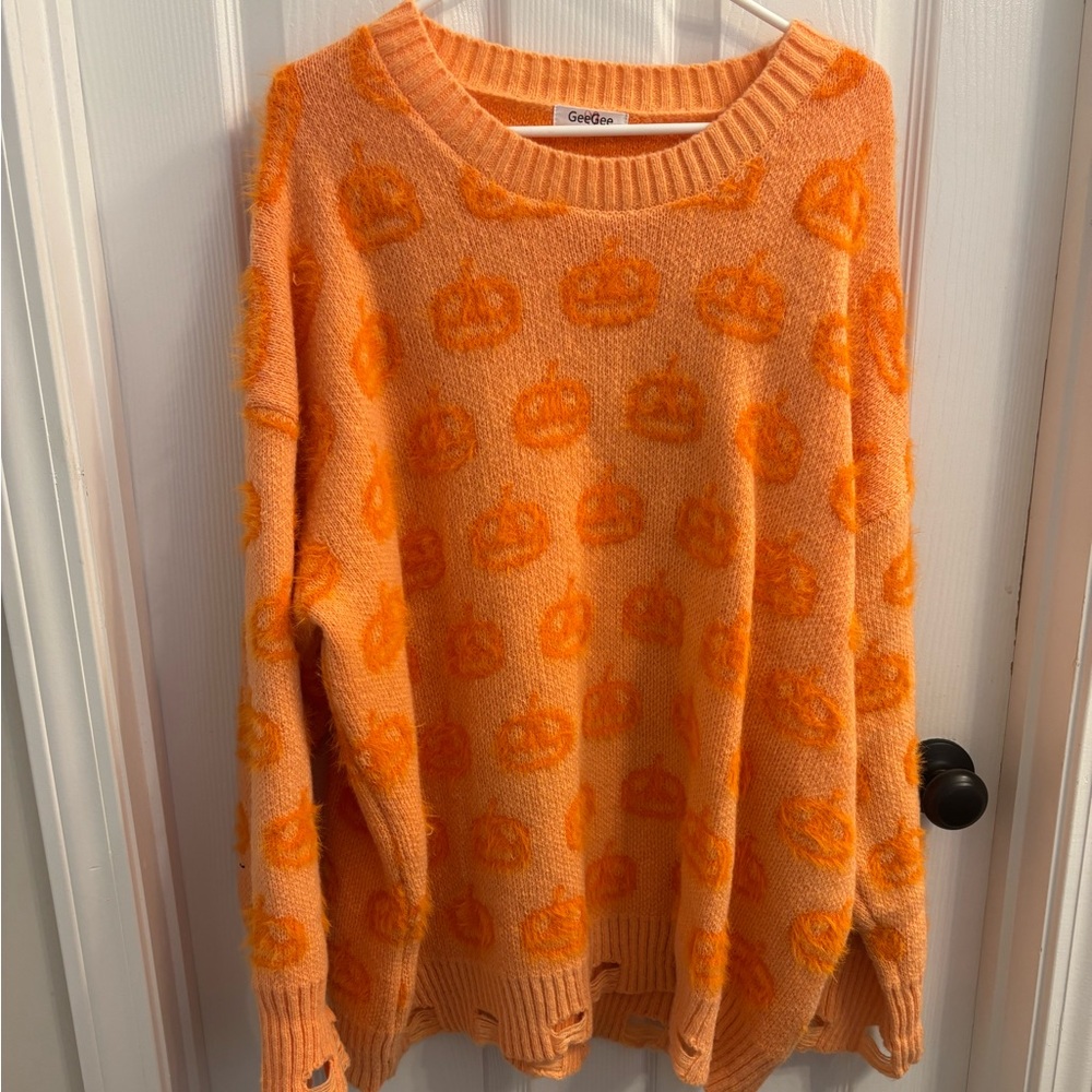 Long sleeve pumpkin sweater